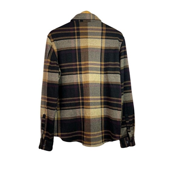 Express Mens Plaid Brown Knit Long Sleeve Button Down Size M - Picture 2 of 9